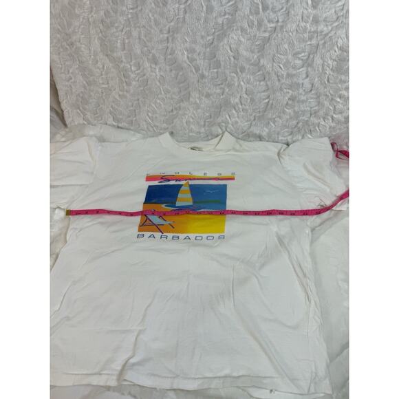 Vintage 80s Endless Summer Neon Beach Barbados Single Stitch T-Shirt Unisex M - Picture 7 of 11